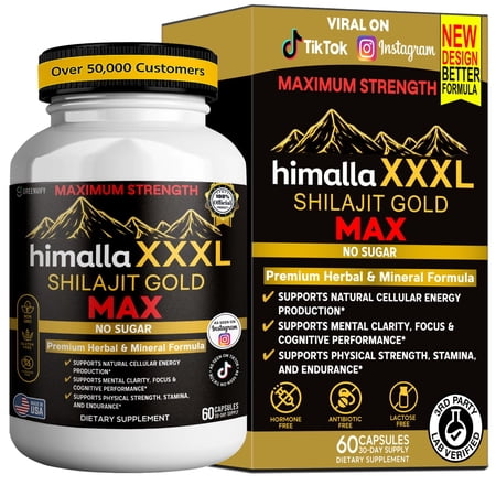 GreenVify Himalla XXXL Shilajit Gold Max Men’s Vitality Supplement – Supports Energy, Stamina & Daily Performance