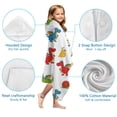 thumbnail image 7 of White Cartoon Dragons Snails Pattern Hooded Bath Towel，60"x35" for Ages 3 To 12 Kids, Quick Dry Lightweight Soft Microfiber Hood Beach Towel Cover Up for Kids, 7 of 7