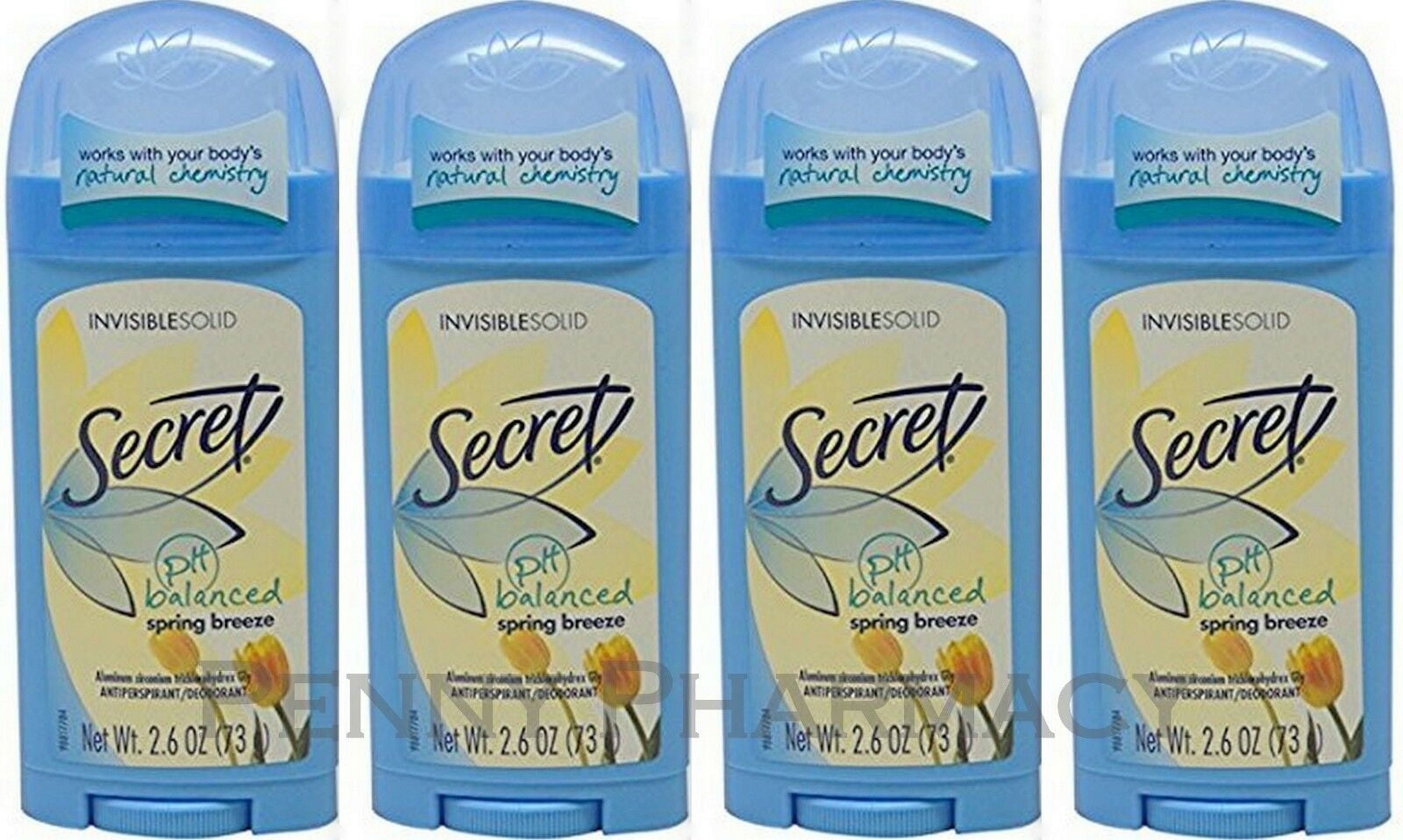 Secret Anti-Perspirant Deodorant Invisible Solid Spring Breeze 2.60 oz (Pack of 4)
