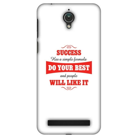 Asus Zenfone Go ZC500TG Case - Success Do Your Best, Hard Plastic Back Cover. Slim Profile Cute Printed Designer Snap on Case with Screen Cleaning (Best Pay As U Go)