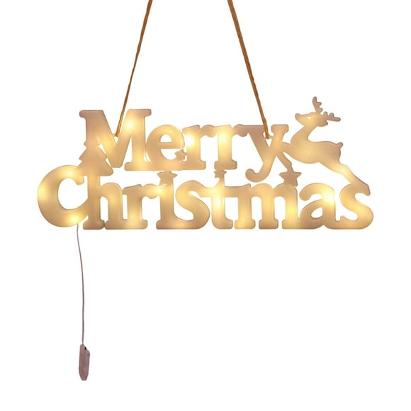 Merry Christmas Hanging Lights LED Window Lights With Hanging Rope