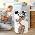 thumbnail image 5 of Yayeee Freestanding Laundry Hamper with Handle Collapsible Large Storage Basket for Clothes, Colorful Skeleton, 5 of 7