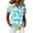 Blue, variant on Fgvctg Women's Hawaiian Shirts Casual Short Sleeve Button Down Shirts Summer Beach Shirt Dressy Tropical Printed Tops Lightweight Holiday Outfits Gold XL