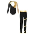 thumbnail image 2 of vastwit Kids Girls Glitter Rhinestone Gymnastics Leotard Long Sleeve Skating Jumpsuit Biketard Gold 16, 2 of 5
