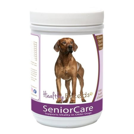 healthy breeds older dog multivitamin supplement chews for rhodesian ridgeback  - over 100 breeds - grain free - supports healthy hip & joint energy levels & immune system - 100
