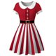 thumbnail image 4 of Vestido de Navidad con estampado de muñeco de nieve blanco para mujer, manga corta, elegante, Vintage, fiesta, bata, ropa informal para mujer, nuevo, 4 of 5