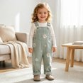 thumbnail image 2 of mgoYE Baby Girl Overalls Romper with White Floral Embroidery, Suspender Jumpsuit Pants Clothing Outfit for Toddlers, 2 of 7