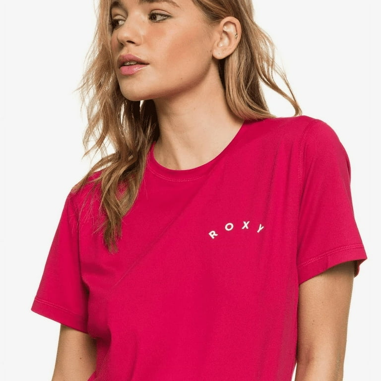 Roxy PINK Enjoy Waves Short Sleeve Rashguard, US Medium