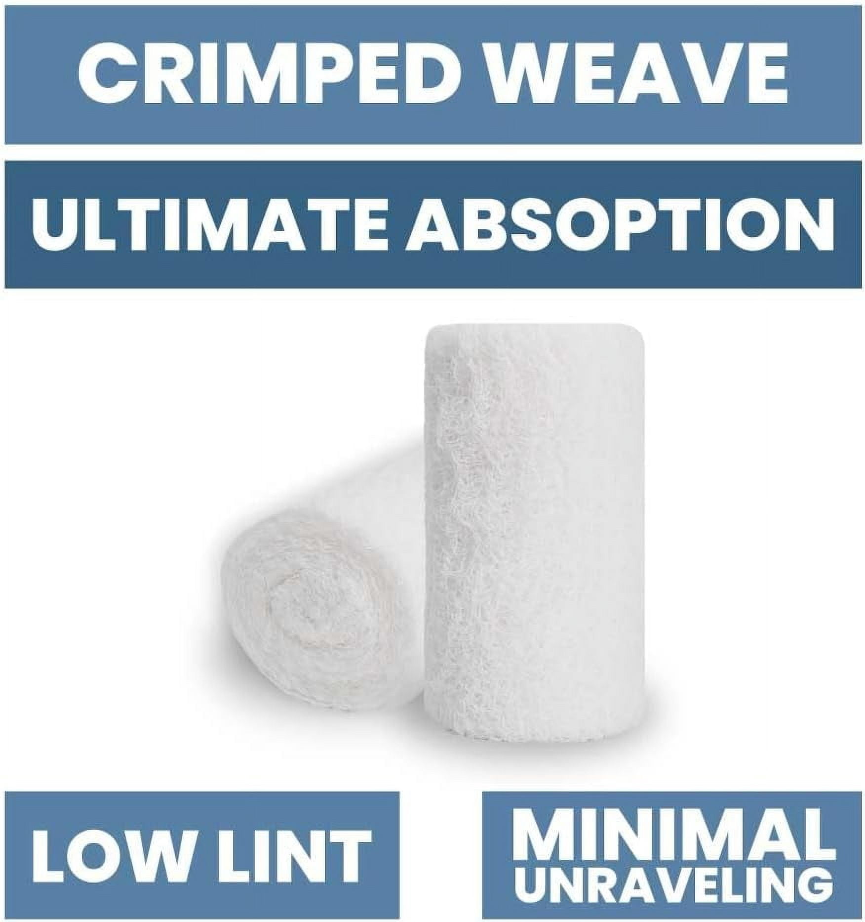 Sterile Gauze Rolls [60 Rolls] - 4.5” x 4.1 Yards Rolls, 100% Cotton Wound Dressing Sterile Wraps, 6 Ply Individually Wrapped Weaved Bandage, Highly Absorbent First Aid Gauzes