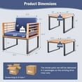 thumbnail image 3 of Costway 5-Piece Acacia Wood Patio Wood Chair Set with Cushioned Chair, Black/Natural/Navy Blue, 3 of 9