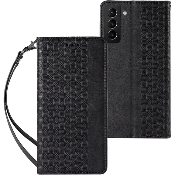 Embossed Flip Wallet Leather Phone Case for Samsung Galaxy S24 Plus, Hanging Rope, Stand, Card Holder Back Cover, Personalized Pattern Bracket Shell