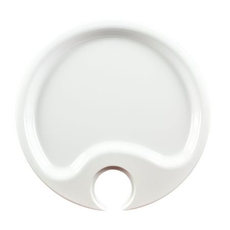 

10 1/2 Dia. Round Party Plate with Thumb Hold White Melamine Pack of 6