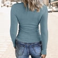 thumbnail image 5 of Womens Long Sleeve Shirts Button Down V Neck Ribbed Knit Tunic Tops Henley Slim Fit Trendy Casual Pullover Blouses, 5 of 5