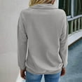 thumbnail image 4 of Olyvenn Womens Half Zip Sweatshirts Fall Fashion Loose Lapel Collared Neck Pullover Casual Comfy Long Sleeve Tops with Pockets Gray S, 4 of 4
