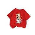 thumbnail image 3 of HNMKIU T-Shirt Décontracté à Imprimé Graphique pour Filles, Col Rond, Manches Courtes, Haut d'Été pour Enfants Rouge, 3-4 Ans, 3 of 5