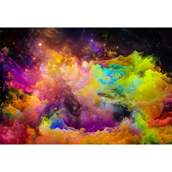 Abstract Nebula Backdrop Colorful Outer Space Cloudscape Universe Planet Moon Earth Bokeh Halo Photo Background Room Decor Kids Birthday Adult Portrait Shoot Studio polyester Prop Wallpaper