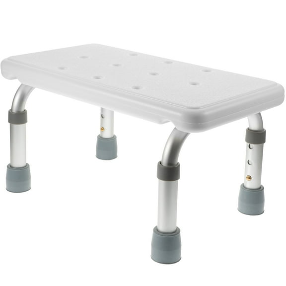 SOPOTUTU Adjustable Shower Seat for Elderly and Disabled, White Plastic Bath Chair with Non- Feet, 1 Piece