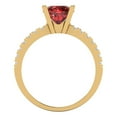 thumbnail image 4 of Solitaire with Accents Engagement Ring for Women - 1.71ct Natural Garnet in 14K Yellow Gold Promise Ring, 4 of 6