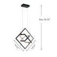 thumbnail image 7 of Modern LED Pendant Lights, Contemporary Dimmable Chandeliers, Adjustable Black Square Cube Ceiling light Fixture, Creative 3000K Pendant Light for Dining Room Living room Bedroom Kitchen Island Hall, 7 of 7