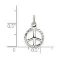 thumbnail image 2 of Sterling Silver Diamond-Cut Peace Sign Symbol Charm, 2 of 2