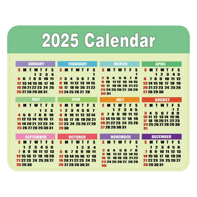 Leodye 1PCS Calendar Mouse Pad - Non-slip Washable Rubber Base with Holiday Reminders, office Desk Mat -10.24*8.2IN