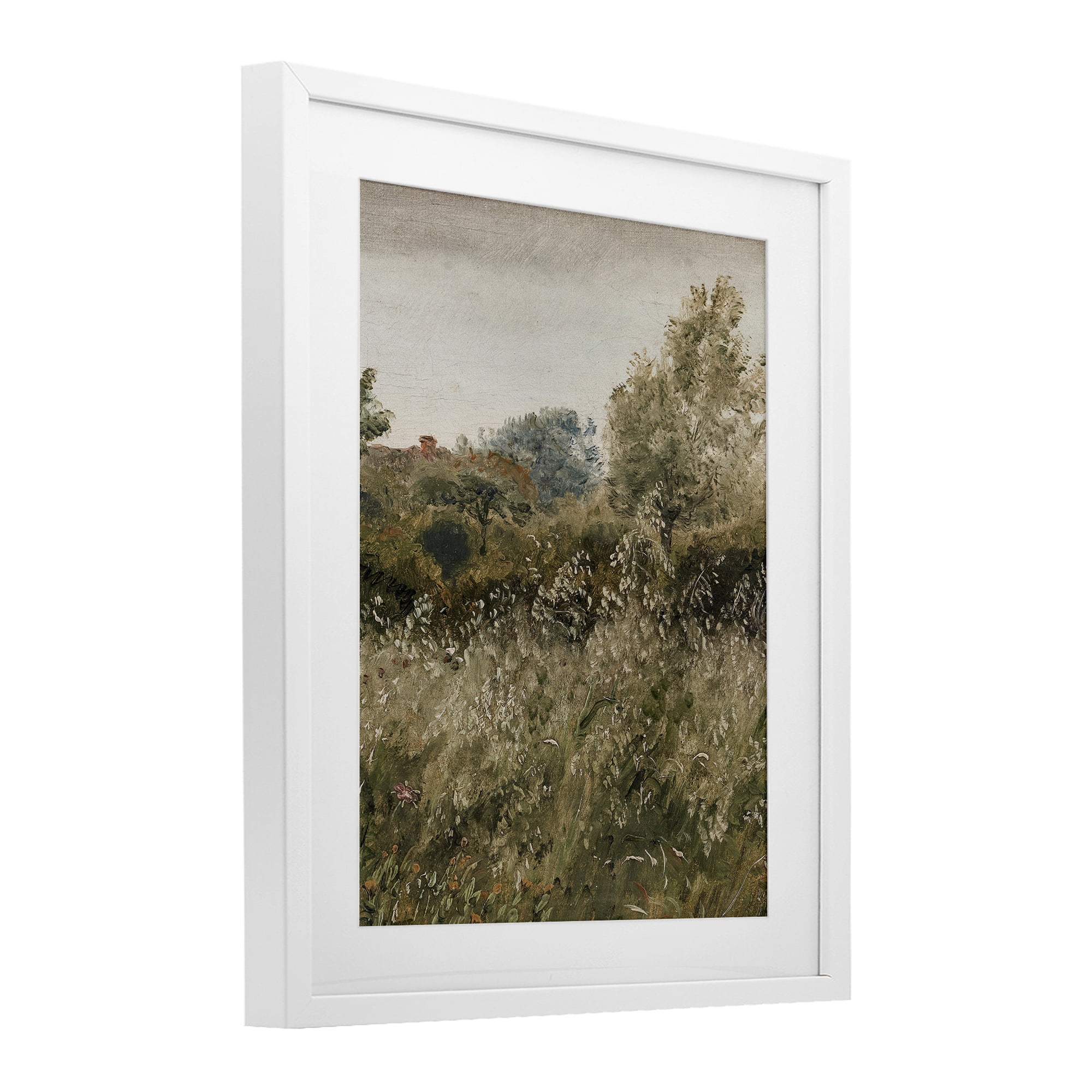 Thicket in Countryside White Framed Print Under Glass, design by Lettered and Lined