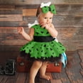 thumbnail image 2 of HCNTES Toddler Baby Girls Halloween Dress Pumpkin Bat Print Multi-Layered Mesh Tulle Dress Party Princess Dress(Green,3-4 Years), 2 of 9