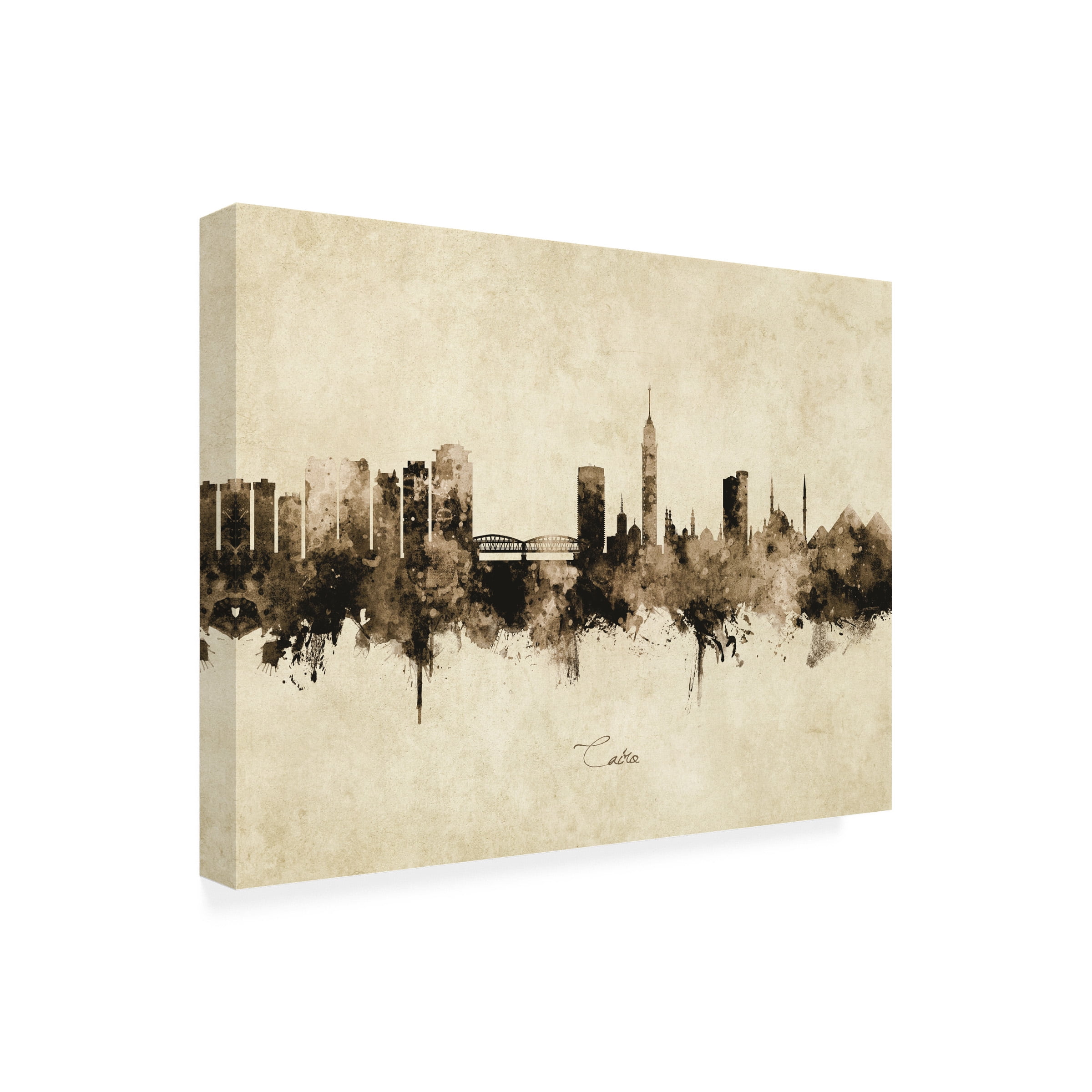 Michael Tompsett 'Cairo Egypt Skyline Vintage' Canvas Art