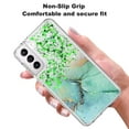 thumbnail image 4 of Samsung Galaxy S21 FE Phone Case, Rosebono Hybrid Bling Glitter Sparkle Epoxy Graphic Marble Colorful Silicone Skin Cover Armor Case for Samsung Galaxy S21 FE (Green), 4 of 6
