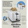 thumbnail image 3 of Tostador de Pan Hamilton Beach 2 Rebanadas Ranuras Extra Anchas y Apagado Automático Acero Inoxidable Reacondicionado, 3 of 8