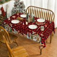 thumbnail image 2 of Christmas Tablecloth 60×60 Inch, Holy Nativity Red Buffalo Plaid Washable Table Cover for Party Picnic Dinner Decor, 2 of 5