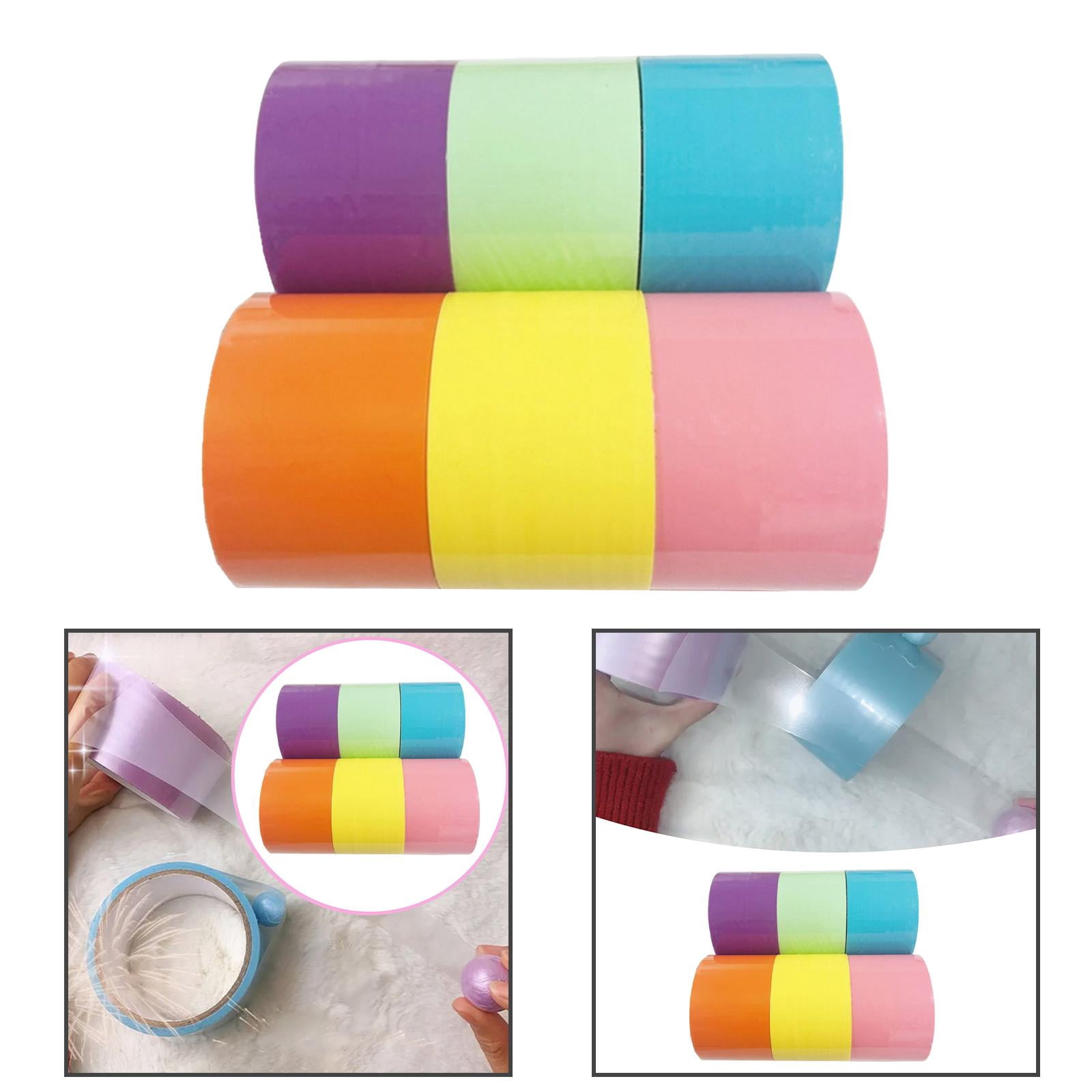 6 Pieces Sticky Ball Tapes DIY Sticky Tape Toy Rainbow Colors Toys for Party