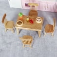 thumbnail image 3 of 1 Set Mini House Furniture Wooden Table Chair Set Simulated Furniture Decor, 3 of 7
