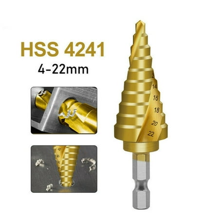 

BCLONG 4-22mm HSS Spiral Fluted Step Cone Drill Bit Titanium Carbide Mini Hole Cutter