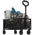 thumbnail image 1 of Outsunny Chariot Pliant de 80 L avec Roues, Chariot Pliable, Noir, 1 of 10