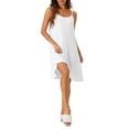 thumbnail image 2 of INSPIRE CHIC Women's Nightgown Sleeveless Spaghetti Strap Cross Back Sleepwear Dress Nightwear M White, 2 of 6