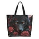 thumbnail image 1 of Disketp Rose Full Moon Black Wolf Bolsa Tote Estampada para Mujer, Bolso de Hombro y de Mano para Compras y Viajes, 1 of 8