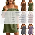 thumbnail image 4 of Summer Mini Dresses for Womens 2026 Fashion Plus Size Cotton and Linen Solid Color Short Sleeve Off--Shoulder Dress Pockets Mini Dresses, 4 of 9