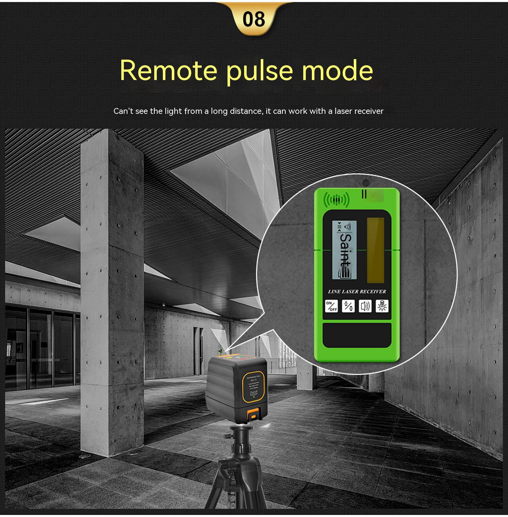 Green Laser Level 2 Line 100FT with Dual Module LD Transmitter,Automatic leveling,Japan LD Light Source,Horizontal/Vertical/Cross Line,Remote Pulse Mode,Vertical Line Across Zenith,Cross Line Laser
