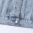 thumbnail image 6 of Denim Jacket for Women 2025 Fall Light Wash Long Sleeve Slim Fit Button Collared Casual Cropped Jean Jackets Outerwear, 6 of 6