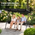 thumbnail image 4 of Outsunny 3-Seat Porch Swing with Canopy Outdoor Swing Chair w/ Rattan Seat, 4 of 10