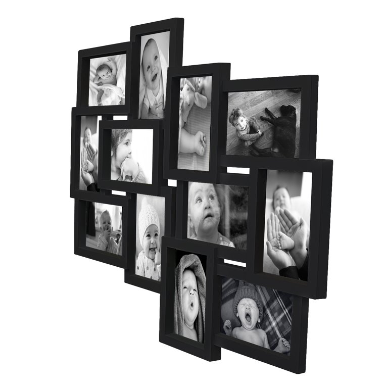 Lavish Home 12-Opening 4 in. x 6 in. Black Picture Frame Collage HW0200067  - The Home Depot