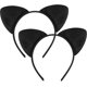 thumbnail image 1 of Diadema con orejas de gato liwang disfraz de animal banda para el pelo de tela de gato 2 paquetes Negro, 1 of 5