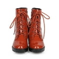thumbnail image 4 of New Women Breckelles Ranger-22 Polished Round Toe Block Heel Ribbed Combat Boot, 4 of 5