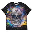 thumbnail image 3 of LAOLIUSN Men's Skull Graphic T Shirt, Colorful Paint Splatter Print Short Sleeve Crew Neck Tee, S-4XL, 3 of 7