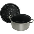 thumbnail image 5 of Staub Cast Iron 5.5-qt Round Cocotte - Graphite Grey, 5 of 9