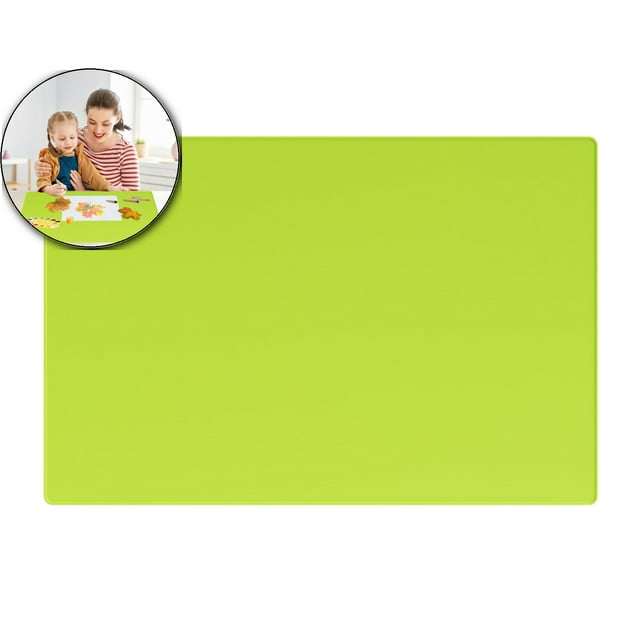 Dvruxg Waterproof & Non-Slip Silicone Mat - Thickened Raised Edges, Easy Clean Craft Mat for Painting, Dining & Handicrafts(Green)