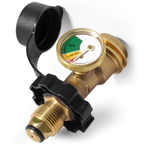 Adaptador para tanque de propano Detoypapa de 100 lb con manómetro, latón