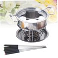 thumbnail image 5 of FUEENIRVA 10-Piece Set Silver Cheese Fondue Set for Heating Cheese and Fondue Serving, 5 of 5