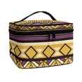 thumbnail image 2 of HELLHERO 8.86 x 6.5 x 5.9 Inches Large Make Up Bag Travel Make Up Organizer with Slip-in Pockets Yellow Purple for Cosmetics & Toiletries for Women & Men, 2 of 6